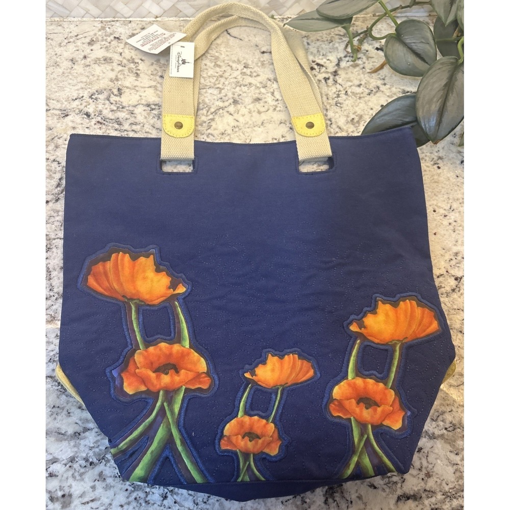 Epcot International Flower & Garden Festival blue tote poppies  NWT‎ DAMAGE READ